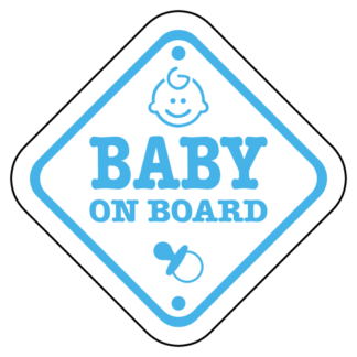 Baby On Board Sign Sticker (Baby Blue)